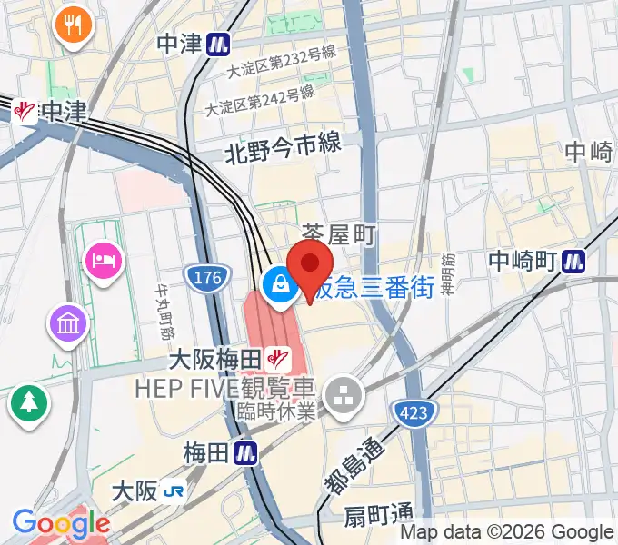 MIKIミュージックサロン梅田の地図