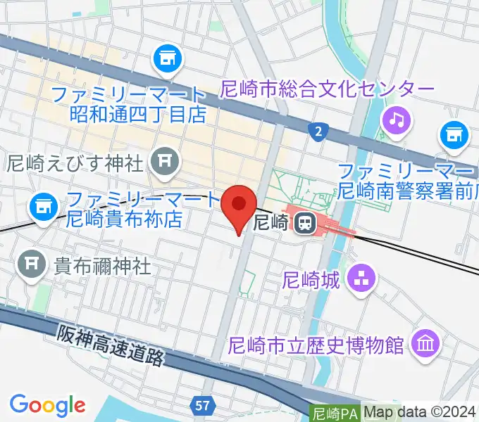 ベースオントップ尼崎店の地図