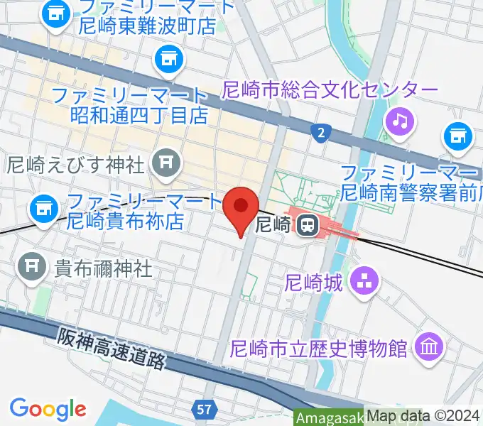 ベースオントップ尼崎店の地図