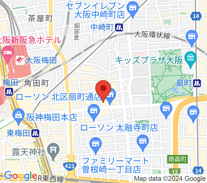 ベースオントップ大阪梅田店の場所