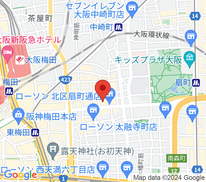 ベースオントップ大阪梅田店の場所