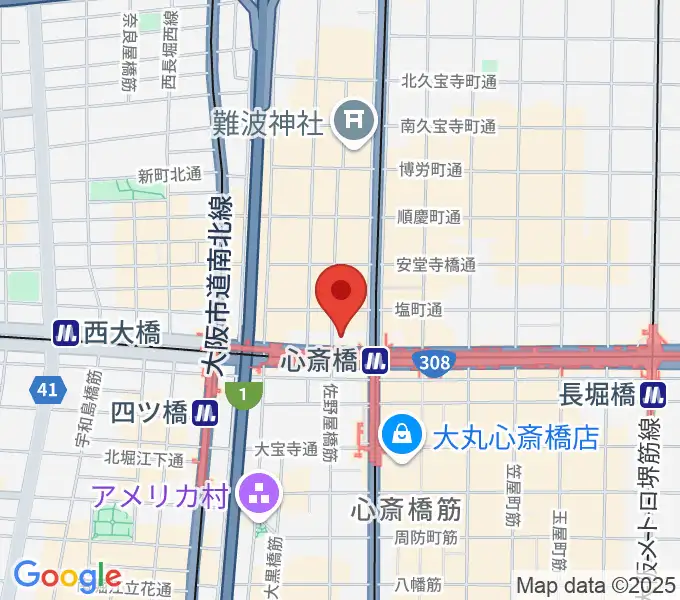ベースオントップ心斎橋店の地図