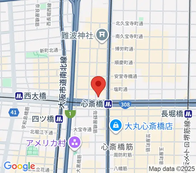 ベースオントップ心斎橋店の地図