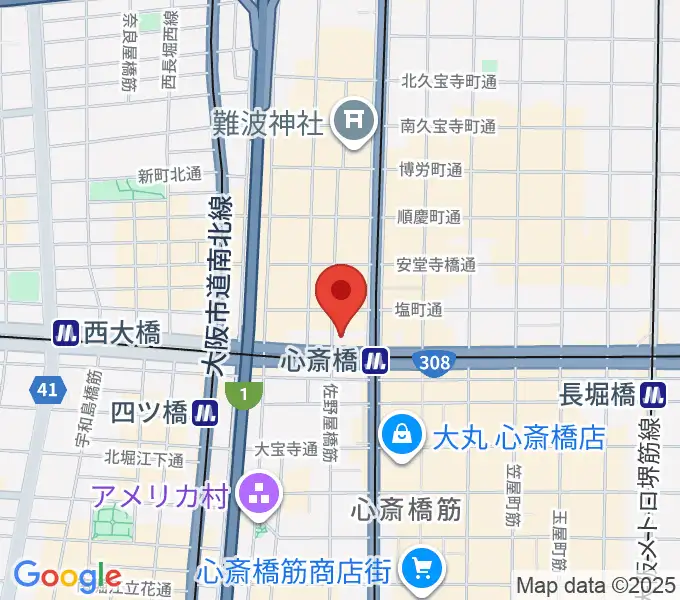 ベースオントップ心斎橋店の地図