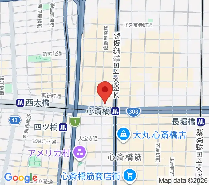 ベースオントップ心斎橋店の地図