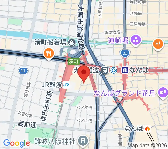 ベースオントップなんば店の地図