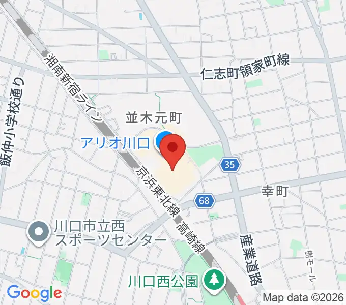 ヤマノミュージックサロン川口の地図