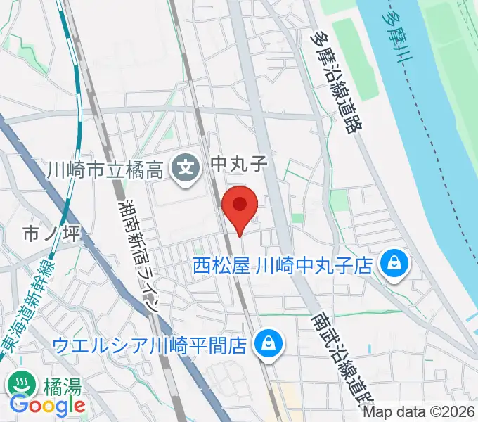 京浜楽器本社の地図
