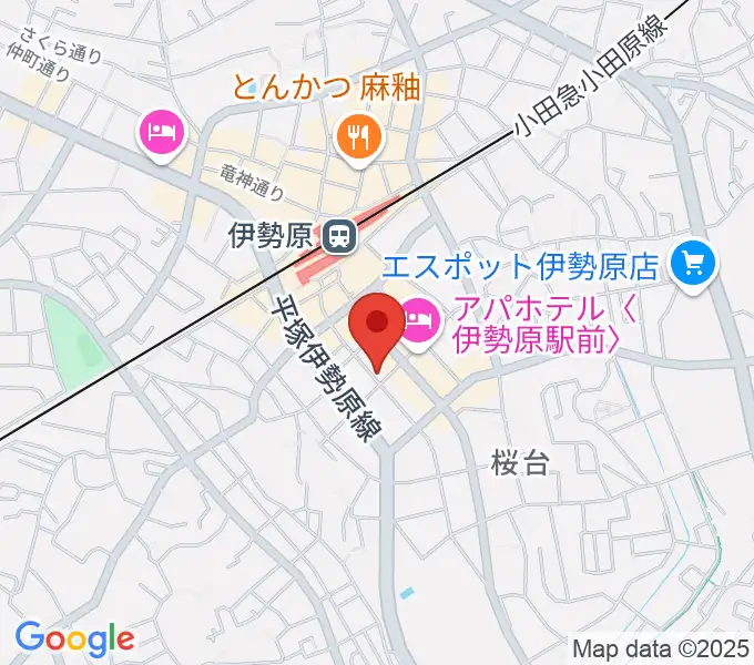 厚木楽器 アミ伊勢原の地図