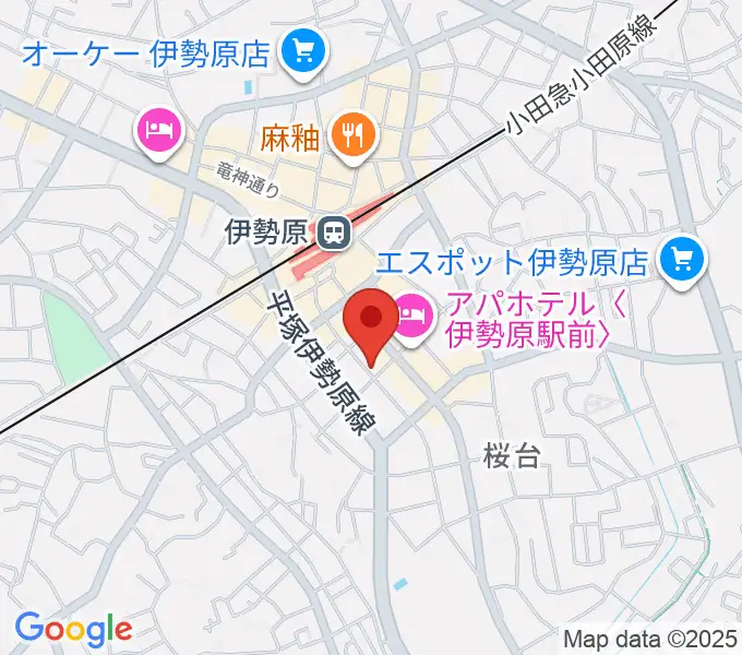 厚木楽器 アミ伊勢原の地図