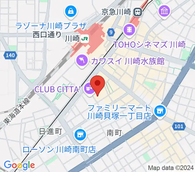 山野楽器ロックイン川崎の地図