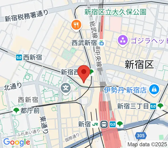 山野楽器 小田急新宿店の地図