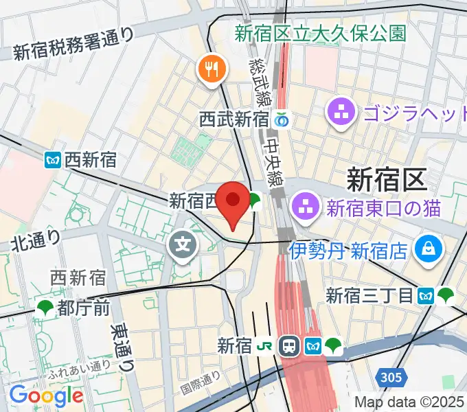 山野楽器 小田急新宿店の地図