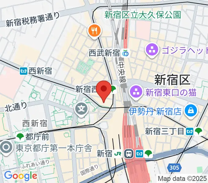山野楽器 小田急新宿店の地図