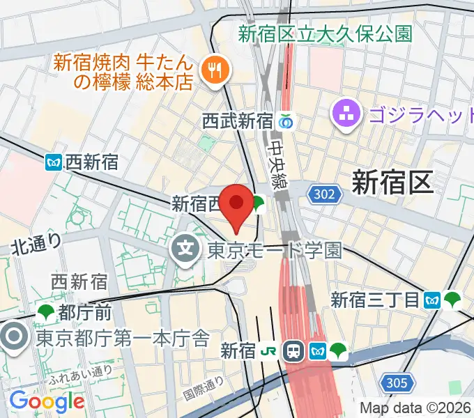 山野楽器 小田急新宿店の地図
