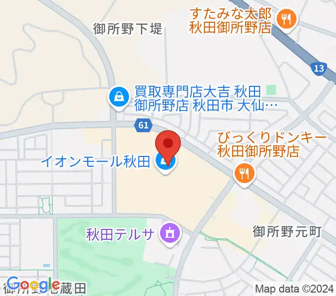 島村楽器 イオンモール秋田店の地図