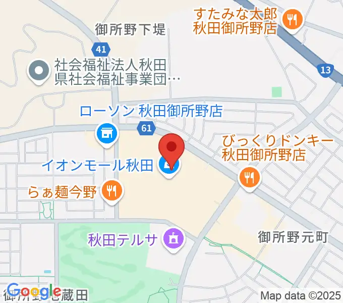 島村楽器 イオンモール秋田店の地図