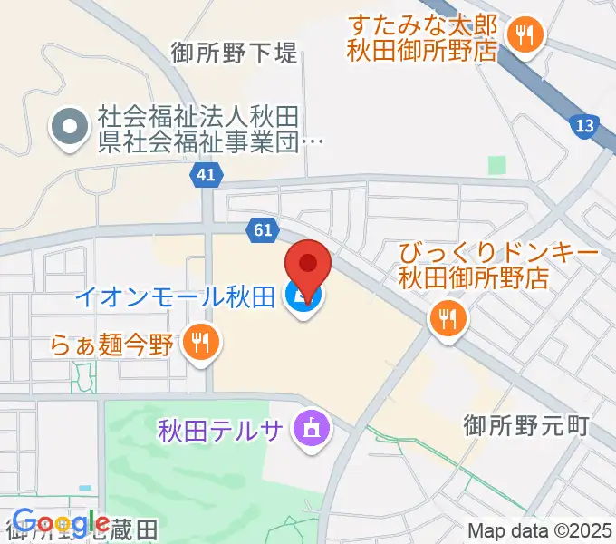島村楽器 イオンモール秋田店の地図