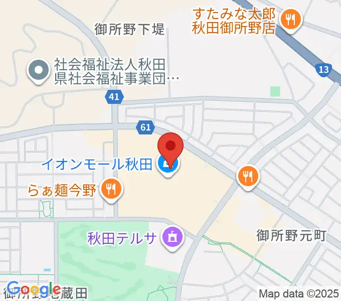 島村楽器 イオンモール秋田店の地図