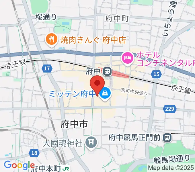 山野楽器 府中フォーリス店の地図