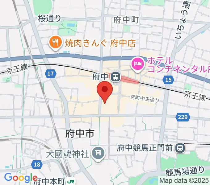 山野楽器 府中フォーリス店の地図