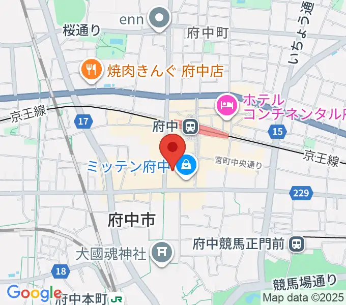 山野楽器 府中フォーリス店の地図