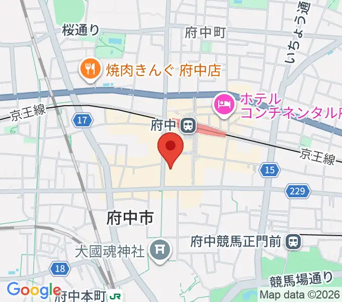 山野楽器 府中フォーリス店の地図