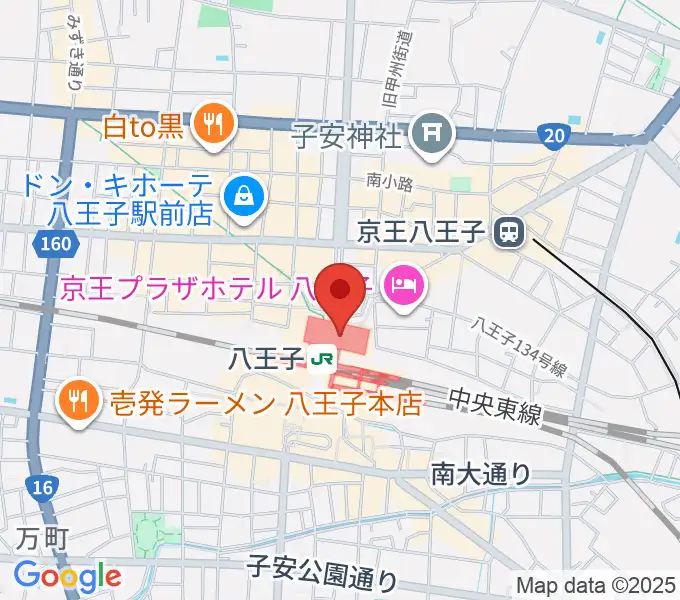 山野楽器 セレオ八王子店の地図