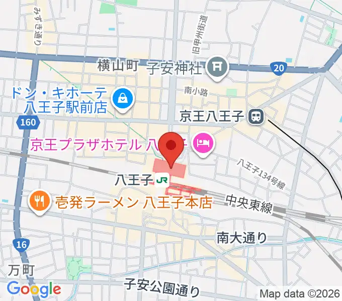 山野楽器 セレオ八王子店の地図