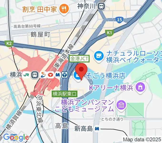 山野楽器 そごう横浜店の地図