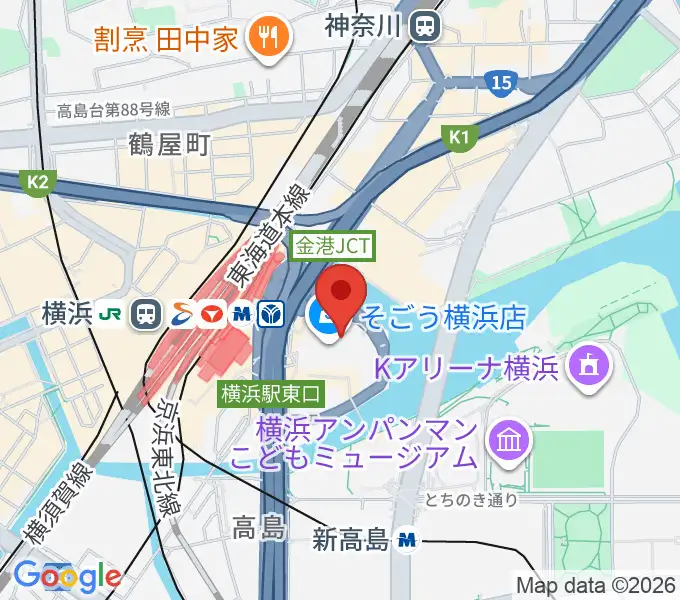 山野楽器 そごう横浜店の地図