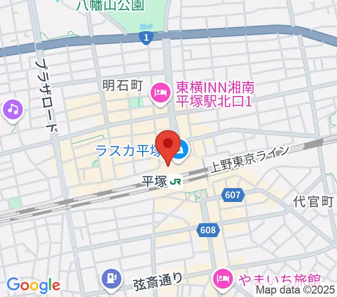 山野楽器ラスカ平塚店の地図