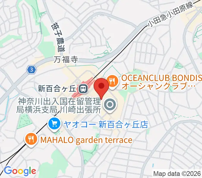 山野楽器 新百合ヶ丘エルミロード店の地図