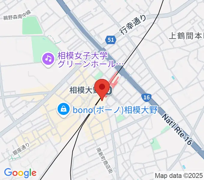 山野楽器 相模大野ステーションスクエア店の地図