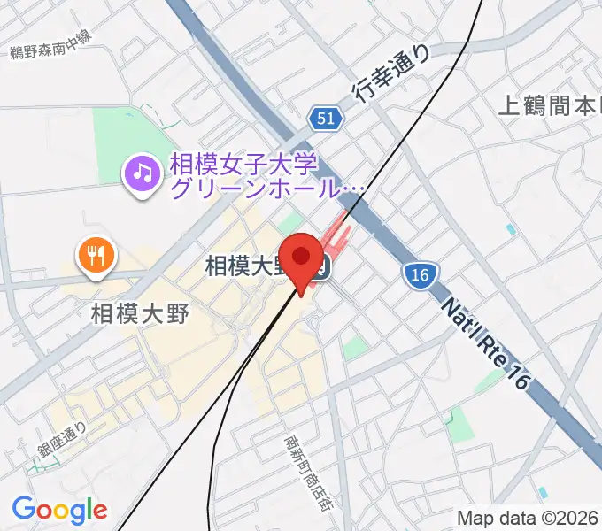 山野楽器 相模大野ステーションスクエア店の地図