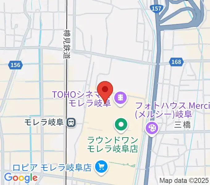島村楽器モレラ岐阜店の地図