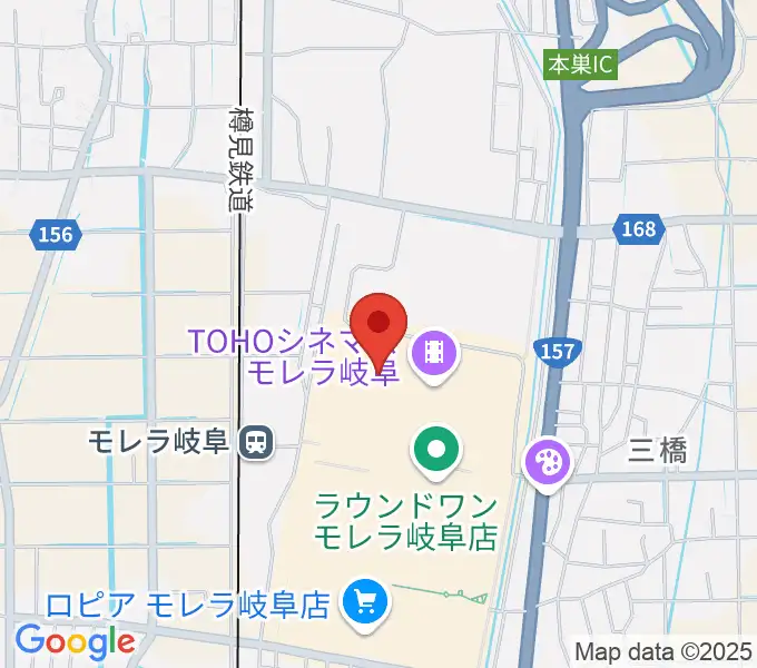 島村楽器モレラ岐阜店の地図