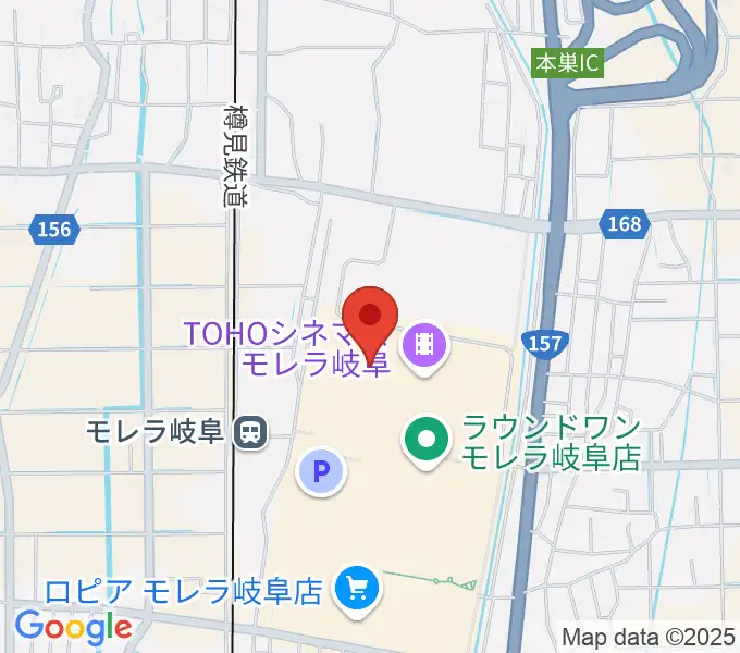 島村楽器モレラ岐阜店の地図