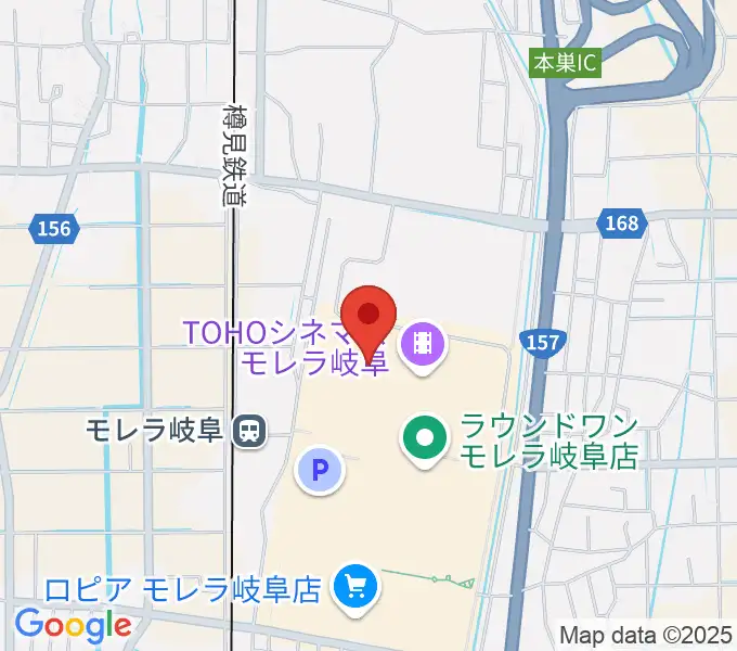 島村楽器モレラ岐阜店の地図