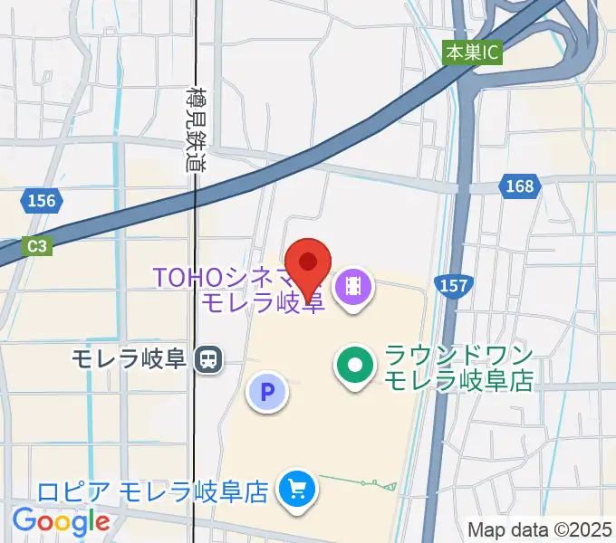 島村楽器モレラ岐阜店の地図