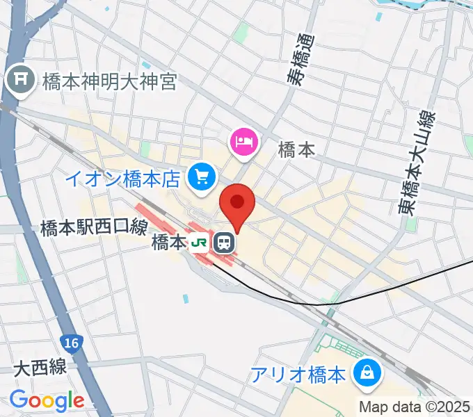 山野楽器 ミウィ橋本店の地図