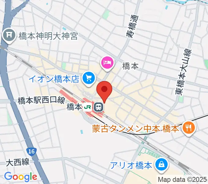 山野楽器 ミウィ橋本店の地図