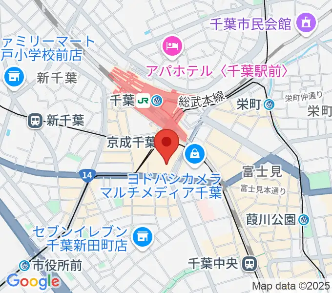 山野楽器 そごう千葉店の地図