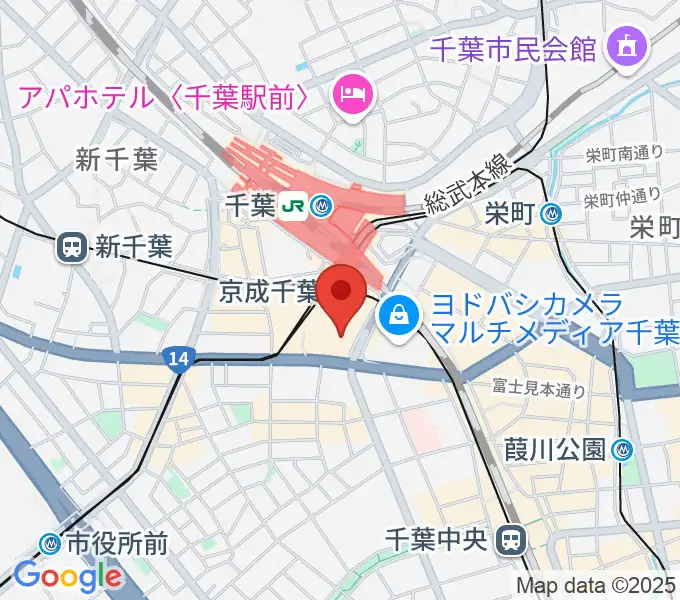 山野楽器 そごう千葉店の地図