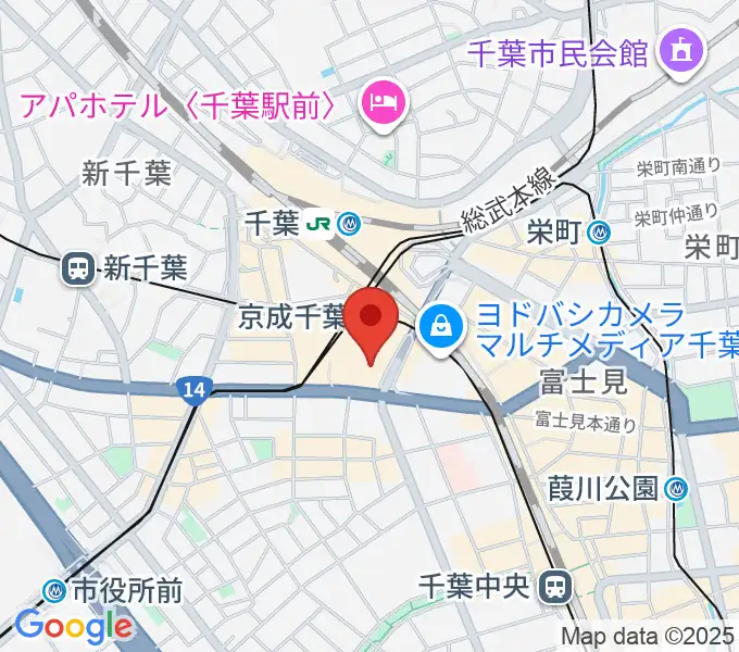 山野楽器 そごう千葉店の地図