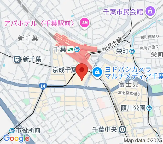 山野楽器 そごう千葉店の地図