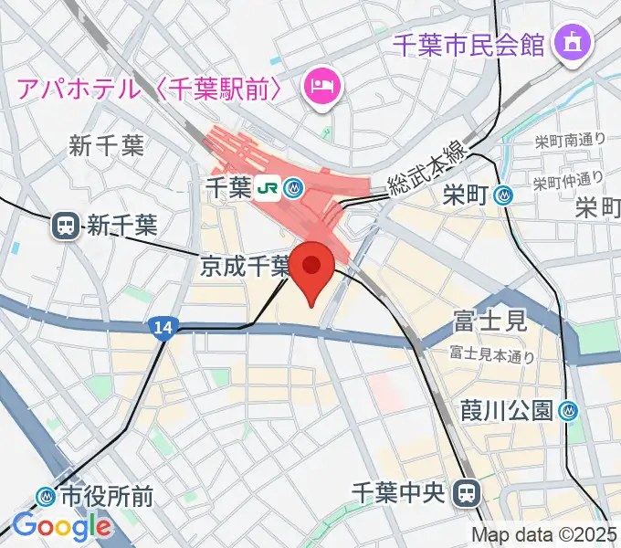 山野楽器 そごう千葉店の地図