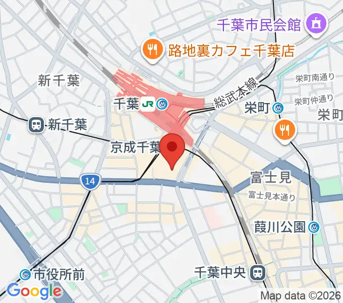 山野楽器 そごう千葉店の地図