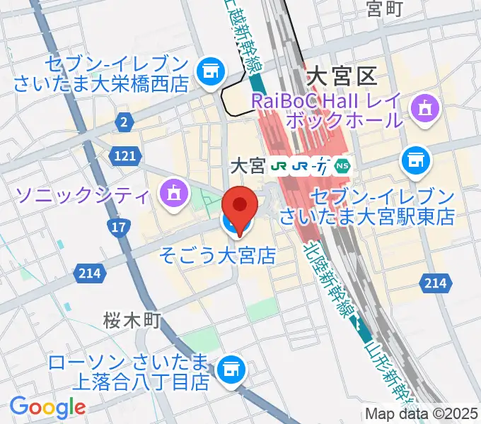 山野楽器 そごう大宮店の地図