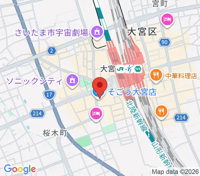 山野楽器 そごう大宮店の地図